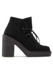 Simple Botki SL-34-02-000074 Czarny. Czarne botki Simple, bez wzorów, ze skóry, bez obcasa, na słupku, bez zapięcia. Za 269.99 zł.