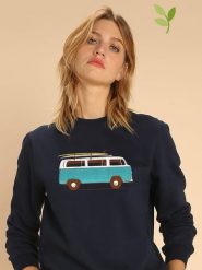 WOOOP Bluza "Blue Van" w kolorze granatowym rozmiar: L. Niebieskie bluzy Wooop, l, bez wzorów, bez ramiączek, bez kaptura. Za 144.58 zł.