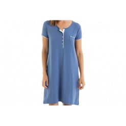 Koszula nocna damska rozm. XL Bamboo Blue T04 L257251. Niebieskie szlafroki damskie Massana Homewear, l, bez wzorów, z tkaniny, bez ramiączek, krótkie. Za 238.00 zł.