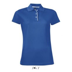 Damska koszulka polo Sol's Performer. Niebieskie t-shirty sportowe SOL'S, l, bez wzorów, z materiału, bez ramiączek. Za 83.55 zł.