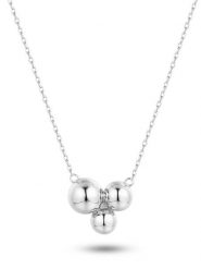 Eclat d'Argent Srebrny naszyjnik z elementem ozdobnym - dł. 40 cm rozmiar: onesize. Szare naszyjniki Eclat d'Argent, z materiału, srebrne. Za 170.47 zł.