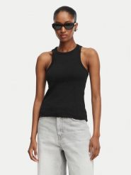 HUGO Top The Plain Tank 50515651 Czarny Slim Fit. Czarne topy Hugo, m, bez wzorów, z bawełny, bez kołnierzyka, bez ramiączek. Za 169.99 zł.