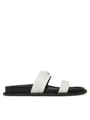 MICHAEL Michael Kors Klapki Mandy Flat Sandal 40S5MAFS2L Biały. Białe klapki MICHAEL Michael Kors, bez wzorów, ze skóry, bez obcasa, bez zapięcia. Za 439.99 zł.