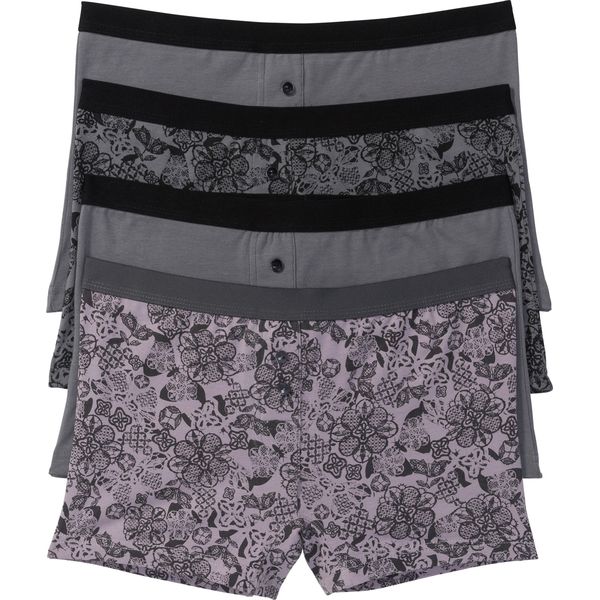 Bokserki damskie (4 pary). Fioletowe bokserki damskie bonprix, bez wzorów. Za 74.99 zł.