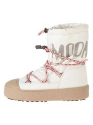Moon Boot Botki zimowe "Ltrack" w kolorze białym rozmiar: 38. Białe botki Moon Boot, bez wzorów, z polaru, bez obcasa, bez zapięcia. Za 499.19 zł.
