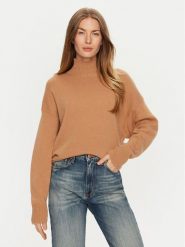 ViCOLO Sweter 77011S Brązowy Regular Fit. Brązowe swetry ViCOLO, l, bez wzorów, z wełny, bez ramiączek. Za 349.99 zł.
