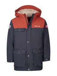 Trollkids Parka "Gudvangen" ze wzorem rozmiar: 152. Płaszcze Trollkids, m, bez wzorów, z polaru, bez kaptura. Za 286.47 zł.