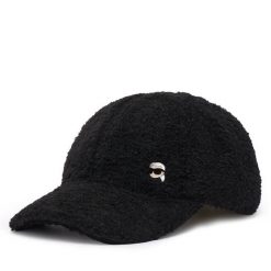 Czapka z daszkiem KARL LAGERFELD. Czarne czapki z daszkiem KARL LAGERFELD, bez wzorów. Za 339.99 zł.