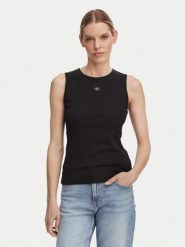 Calvin Klein Jeans Top LV047F246G Czarny Slim Fit. Czarne topy Calvin Klein Jeans, xs, bez wzorów, z bawełny, bez kołnierzyka, bez ramiączek. Za 169.99 zł.