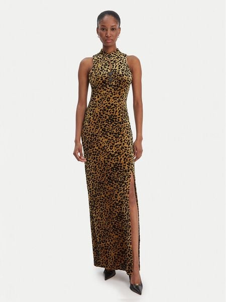 Guess Sukienka wieczorowa W6RK10 KA652 Beżowy Regular Fit. Brązowe sukienki Guess, l, z aplikacjami, z syntetyku, wizytowe, bez kołnierzyka, bez ramiączek. Za 659.99 zł.