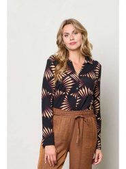 &Co Woman Bluzka "Vayen" w kolorze beżowo-czarnym rozmiar: XXL. Czarne bluzki &Co Woman, xxl, bez wzorów, bez kołnierzyka, bez ramiączek. Za 230.99 zł.