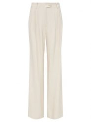 LeGer Spodnie "Edina" w kolorze kremowym rozmiar: 36. Brązowe spodnie materiałowe LeGer, bez wzorów, z materiału, z podwyższonym stanem, długie. Za 135.49 zł.