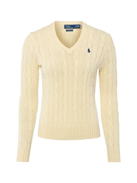 Polo Ralph Lauren Sweter damski z dzianiny Kobiety Bawełna żółty jednolity, M. Żółte swetry Polo Ralph Lauren, m, bez wzorów, z bawełny, bez ramiączek. Za 989.95 zł.
