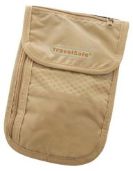 TRAVELSAFE Portfel na szyję Checkout beige. Czerwone portfele TRAVELSAFE, bez wzorów, z materiału. Za 36.65 zł.