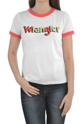 WRANGLER RINGER TEE DAMSKI T-SHIRT PARADISE PINK W7N0EVXLD 112131955. Różowe t-shirty Wrangler, s, bez wzorów, bez kołnierzyka, bez ramiączek. Za 69.99 zł.
