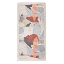 Szal damski Anekke, z lekkiego materiału i artystycznym wzorem, beżowy, 42480-052. Brązowe szaliki i kominy Anekke, z aplikacjami, eleganckie. Za 119.00 zł.