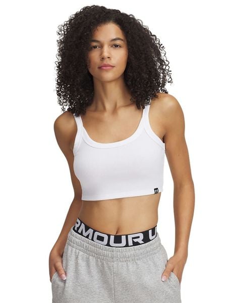 Under Armour Top w kolorze białym rozmiar: S. Białe topy Under Armour, s, bez wzorów, bez kołnierzyka, bez ramiączek. Za 57.06 zł.