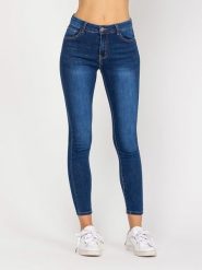 Tantra Dżinsy - Slim fit - w kolorze granatowym rozmiar: L. Niebieskie jeansy Tantra, l, z aplikacjami, ze skóry, z podwyższonym stanem. Za 154.07 zł.