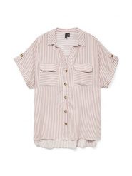 Vero Moda Bluzka w kolorze beżowym rozmiar: XS. Brązowe bluzki Vero Moda, s, bez wzorów, z wiskozy, klasyczne, bez kołnierzyka, bez ramiączek. Za 61.75 zł.