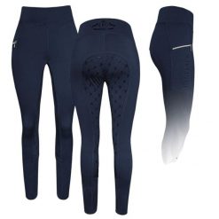 Legginsy jeździeckie z pełnym lejem JD ATTACK Cecile. Niebieskie legginsy JD ATTACK, bez wzorów, z gumy. Za 452.45 zł.