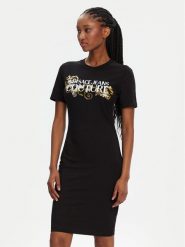 Versace Jeans Couture Sukienka codzienna 78HAOC06 Czarny Slim Fit. Czarne sukienki Versace Jeans Couture, na co dzień, s, bez wzorów, z bawełny, bez kołnierzyka, bez ramiączek, proste. Za 479.99 zł.