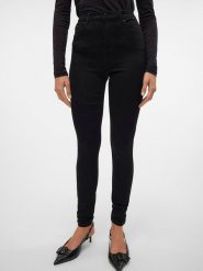 Vero Moda Dżinsy - Skinny fit - w kolorze czarnym rozmiar: XS/L32. Czarne jeansy Vero Moda, l, z aplikacjami, z bawełny, klasyczne, z podwyższonym stanem. Za 57.06 zł.