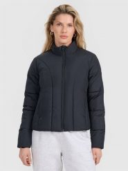 4F Kurtka puchowa z wypełnieniem syntetycznym damska - czarna XS. Czarne kurtki przejściowe sportowe 4f, xs, bez wzorów, z dzianiny, z kapturem. Za 279.99 zł.