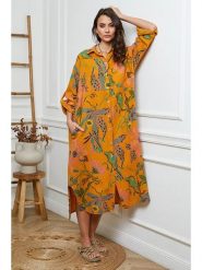 Fleur de Lin Lniana sukienka w kolorze pomarańczowym rozmiar: S. Pomarańczowe sukienki Fleur de Lin, na co dzień, s, bez wzorów, ze lnu, bez kołnierzyka, bez ramiączek, maxi, proste. Za 211.31 zł.