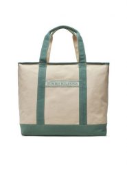 Tommy Hilfiger Torebka Th Summer Canvas Tote AW0AW17421 Zielony. Zielone shopper bag Tommy Hilfiger, bez wzorów, z materiału, bez dodatków. Za 219.99 zł.