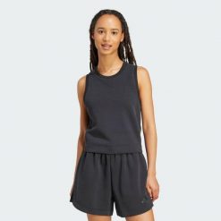 Koszulka bez rękawów Soft Lux. Czarne t-shirty sportowe adidas, s, bez wzorów, z bawełny, bez ramiączek, na fitness i siłownię. Za 121.99 zł.
