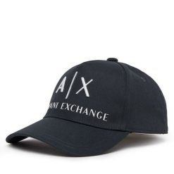 Czapka z daszkiem Armani Exchange. Czarne czapki z daszkiem Armani Exchange, bez wzorów. Za 149.99 zł.