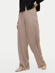 Vero Moda Spodnie materiałowe Berlin 10318454 Beżowy Wide Leg. Brązowe spodnie materiałowe Vero Moda, bez wzorów, z materiału. Za 139.99 zł.