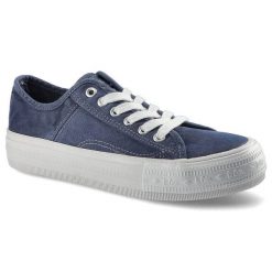 Trampki damskie Lee Cooper, sznurowany fason cholewka tekstylna płócienna niska cholewka przed kostkę gruba platformowa podeszwa gładka klasyczna for. Niebieskie trampki Lee Cooper, bez wzorów, z gumy, eleganckie, przed kostkę, bez zapięcia. Za 99.99 zł.