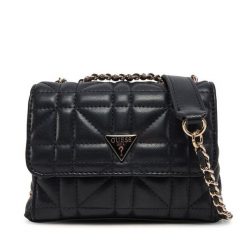 Torebka Guess. Czarne listonoszki Guess, z aplikacjami, bez dodatków. Za 289.99 zł.
