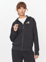 New Balance Bluza NB Essentials Stacked Logo Full Zip Hoodie WJ31530 Czarny Regular Fit. Czarne bluzy New Balance, s, bez wzorów, z syntetyku, bez ramiączek, bez kaptura. Za 199.99 zł.