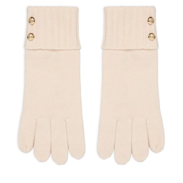 Rękawiczki LAUREN RALPH LAUREN. Białe rękawiczki Lauren Ralph Lauren, bez wzorów, z dzianiny. Za 329.99 zł.