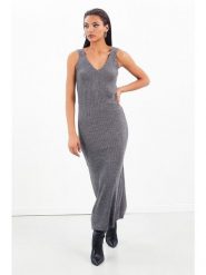 Milan Kiss Sukienka w kolorze szarym rozmiar: S. Szare sukienki Milan Kiss, s, bez wzorów, z wełny, bez kołnierzyka, bez ramiączek, maxi. Za 104.99 zł.