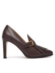 LAUREN RALPH LAUREN Półbuty Colleen Perforated Calfskin Kiltie Pump 802P02364004 Brązowy ciemny. Brązowe półbuty wsuwane Lauren Ralph Lauren, bez wzorów, ze skóry, bez obcasa, na obcasie. Za 1,199.00 zł.