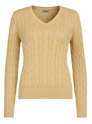 U.S. Polo Assn. Sweter w kolorze beżowym rozmiar: L. Brązowe swetry U.S. Polo Assn., l, bez wzorów, z bawełny, bez ramiączek. Za 144.24 zł.