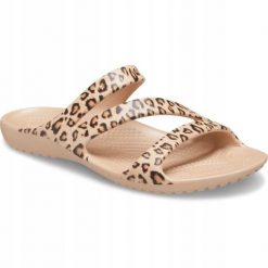 Klapki Dla Dorosłych Crocs Kadee II Graphic. Brązowe klapki Crocs, bez wzorów, z materiału, bez obcasa, bez zapięcia. Za 139.99 zł.