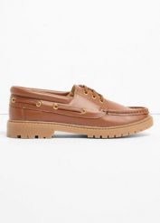 Loafersy ze sznurowaniem. Brązowe czółenka bonprix, bez wzorów, eleganckie, bez obcasa, bez zapięcia. Za 64.99 zł.