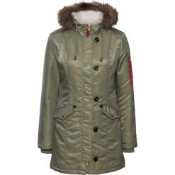 Parka bonprix oliwkowy. Płaszcze marki House. Za 169.99 zł.