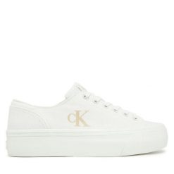 Tenisówki Calvin Klein Jeans. Białe trampki Calvin Klein Jeans, bez wzorów, z jeansu, bez zapięcia. Za 209.99 zł.