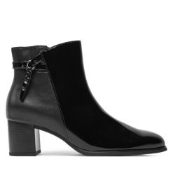 Botki Gabor. Czarne botki Gabor, bez wzorów, bez obcasa, na słupku, bez zapięcia. Za 539.99 zł.