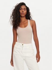 Tommy Hilfiger Body UW0UW05512 Beżowy Slim Fit. Brązowe body i gorsety Tommy Hilfiger, bez wzorów, z syntetyku, bez ramiączek. Za 139.99 zł.