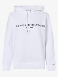 Tommy Hilfiger bluza z kapturem Kobiety Materiał dresowy biały, M. Białe bluzy Tommy Hilfiger, m, bez wzorów, z dresówki, bez ramiączek, z kapturem. Za 569.95 zł.