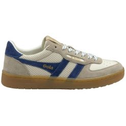 Damskie zamszowe buty sportowe Gola Hawk '83. Białe buty treningowe Gola, bez wzorów, z zamszu, bez zapięcia. Za 432.50 zł.
