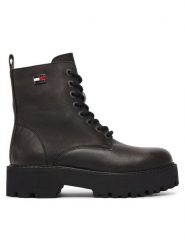 Tommy Jeans Trapery Tjw Platform Brushed Lth Boots EN0EN03141 Czarny. Czarne traperki Tommy Jeans, bez wzorów, z jeansu, bez obcasa, bez zapięcia. Za 749.99 zł.