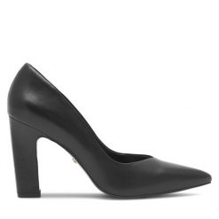 Czółenka Gino Rossi. Czarne czółenka Gino Rossi, bez wzorów, bez obcasa, bez zapięcia. Za 299.99 zł.