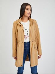 Orsay Parka w kolorze jasnobrązowym rozmiar: 40. Brązowe płaszcze Orsay, bez wzorów, bez kaptura. Za 86.99 zł.